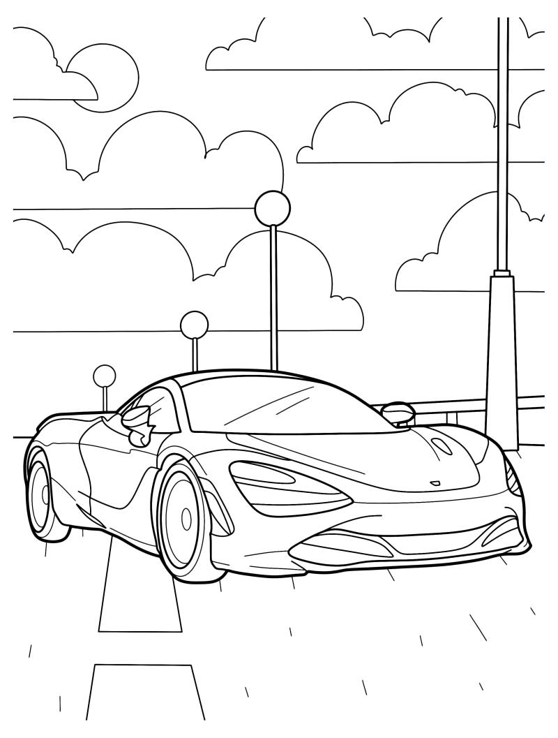 Раскраска - Легковые автомобили - Tesla Roadster
