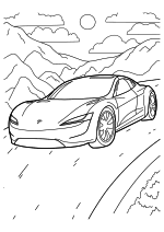Раскраска - Легковые автомобили - Tesla Model S