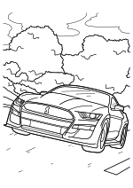 Раскраска - Легковые автомобили - Автомобиль Shelby GT500