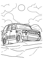 Раскраска - Легковые автомобили - Внедорожник Land Rover