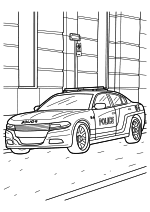 Раскраска - Легковые автомобили - Полицейская машина США