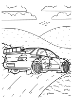 Раскраска - Легковые автомобили - Автомобиль Subaru WRX