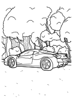 Раскраска - Легковые автомобили - Гоночный автомобиль Ferrari