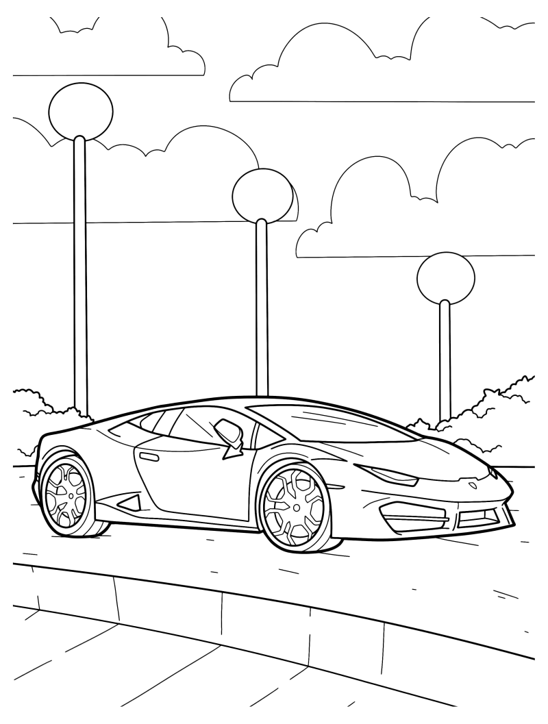 Раскраска - Легковые автомобили - Lamborghini Huracan