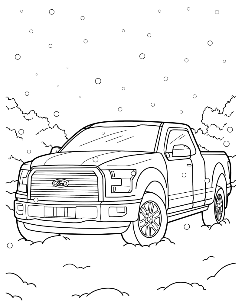 Раскраска - Легковые автомобили - Грузовик Ford F 150