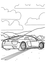 Раскраска - Легковые автомобили - Спортивный автомобиль Audi A5