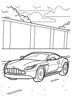 Раскраска - Легковые автомобили - Спортивный автомобиль Aston Martin