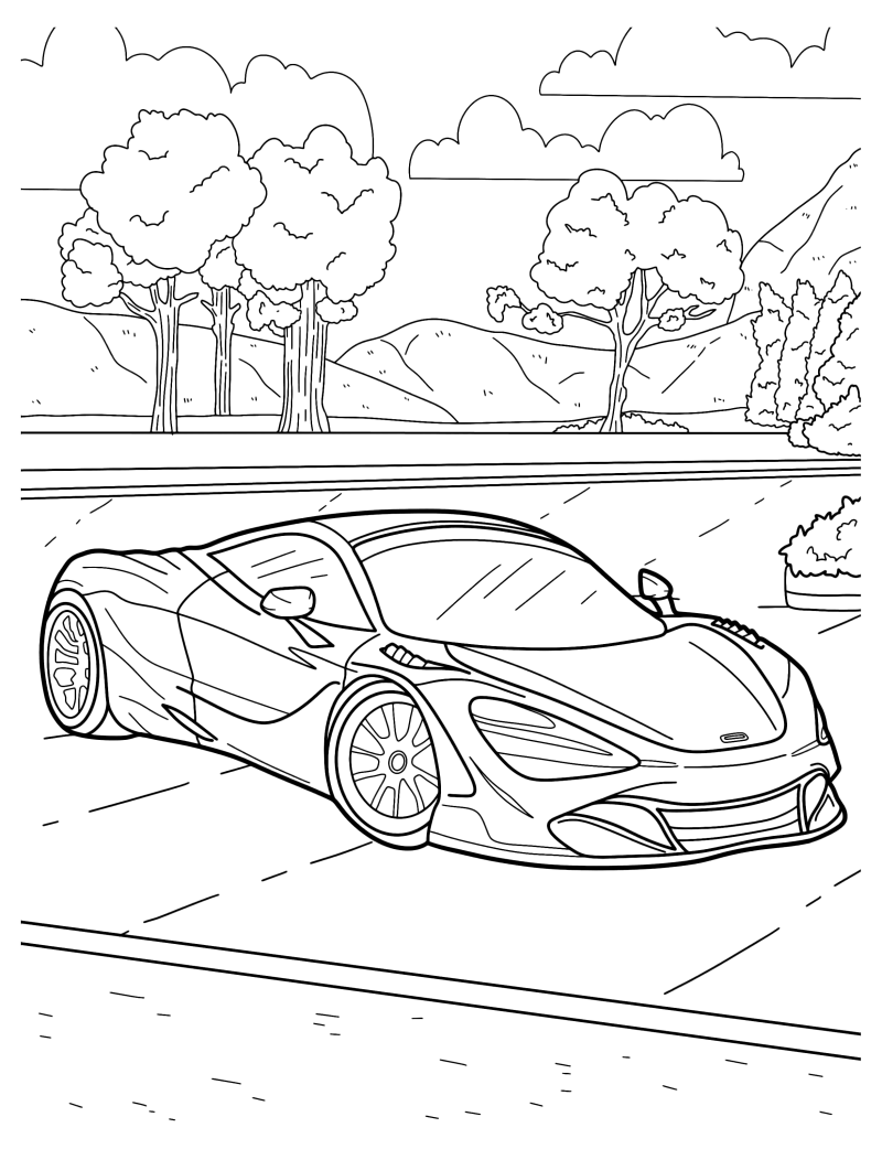 Раскраска - Легковые автомобили - McLaren