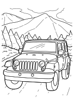 Раскраска - Легковые автомобили - Jeep Wrangler