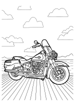 Раскраска - Мотоциклы - Круизер Harley Davidson