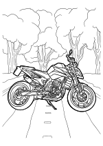 Раскраска - Мотоциклы - Мотоцикл Kawasaki