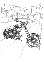 Раскраска - Мотоциклы - Мотоцикл Chopper