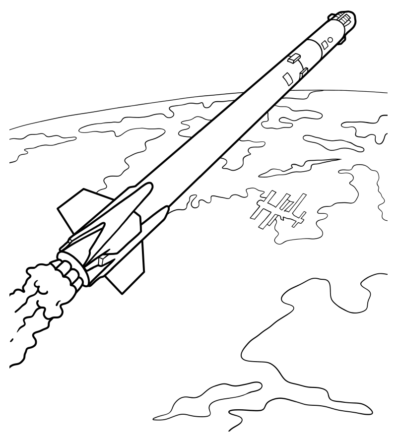 Раскраска - Ракеты - Ракета-Носитель SpaceX Falcon