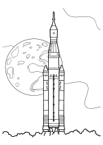 Раскраска - Ракеты - Ракета SLS Block 1 НАСА Раскраска - Ракеты - Ракета SLS Block 1 НАСА