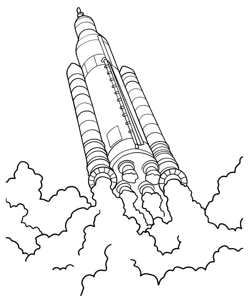 Раскраска - Ракеты - Американская ракета SLS