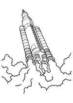Раскраска - Ракеты - Американская ракета SLS Раскраска - Ракеты - Американская ракета SLS