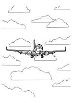 Раскраска - Самолёты - Боинг 737 заходит на посадку