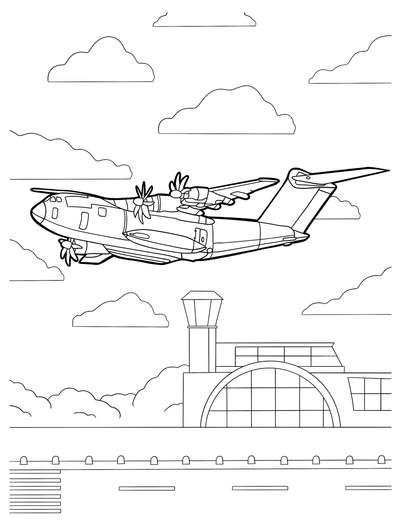 Раскраска - Самолёты - Самолёт Airbus A400M Atlas
