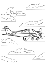 Раскраска - Самолёты - Самолёт Piper PA-28 Cherokee