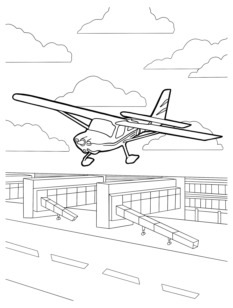 Раскраска - Самолёты - Самолёт Cessna 172