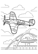 Раскраска - Самолёты - Самолёт Spitfire