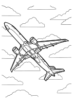 Раскраска - Самолёты - Под самолётом Airbus