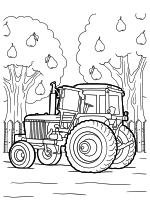 Раскраска - Тракторы - Трактор John Deere в поле
