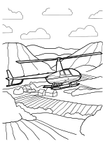 Раскраска - Вертолёты - Вертолёт Robinson R44