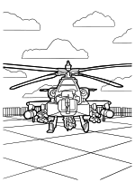 Раскраска - Вертолёты - Вертолёт Apache