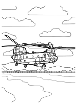 Раскраска - Вертолёты - Вертолёт Chinook
