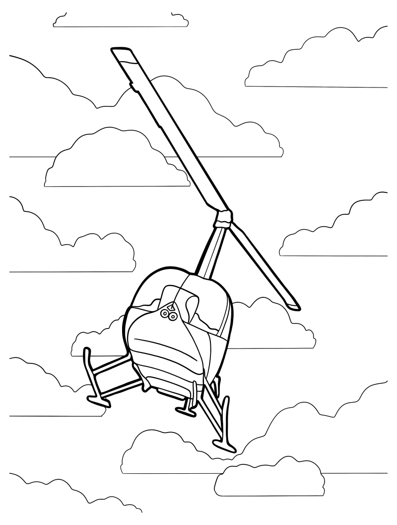 Раскраска - Вертолёты - Вертолёт Robinson R22