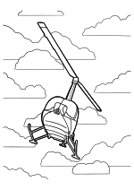 Раскраска - Вертолёты - Вертолёт Robinson R22