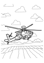 Раскраска - Вертолёты - Вертолёт AH-64 Apache