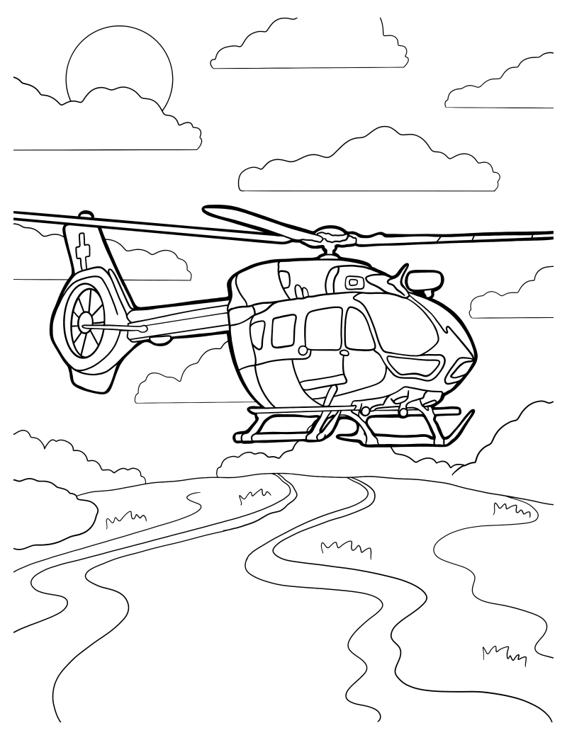 Раскраска - Вертолёты - Вертолёт Airbus Helicopters H135