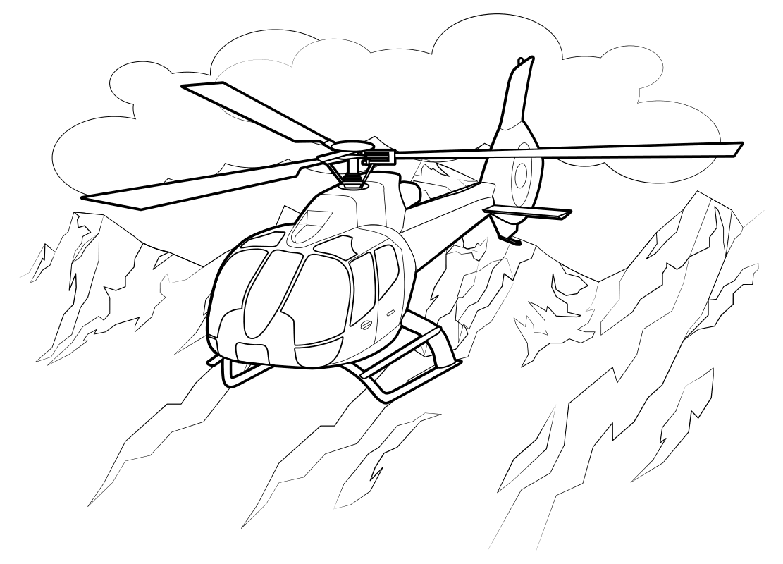 Раскраска - Вертолёты - Вертолёт Airbus Helicopters H130