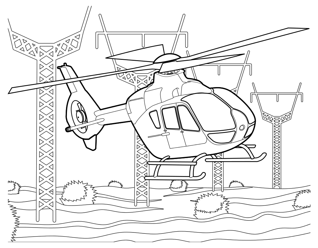 Раскраска - Вертолёты - Вертолёт Airbus H135