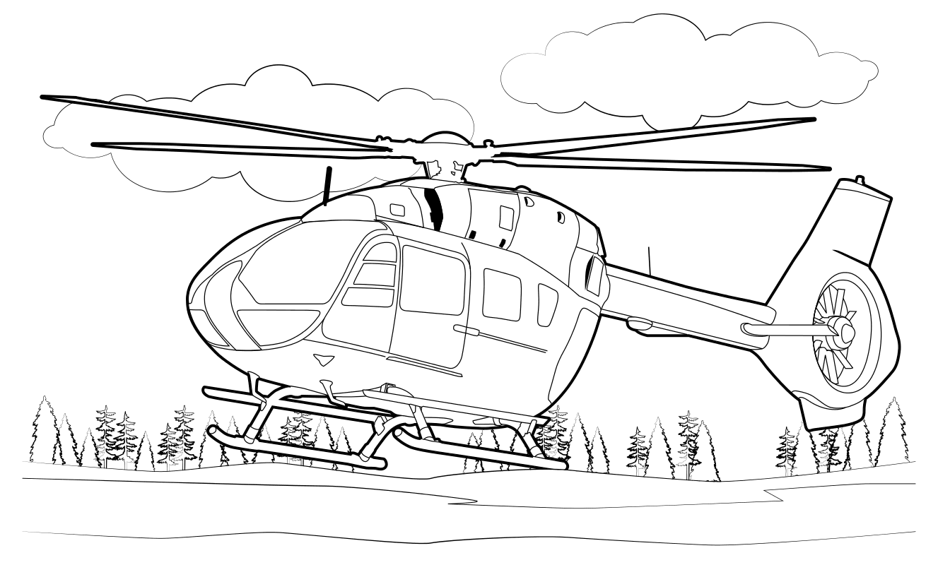 Раскраска - Вертолёты - Вертолёт Airbus Helicopters H145