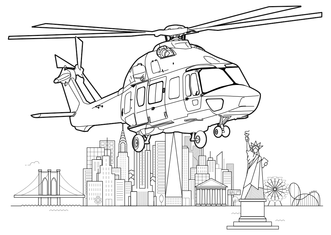 Раскраска - Вертолёты - Вертолёт Airbus Helicopters H175