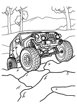 Раскраска - Внедорожники - Jeep на бездорожье