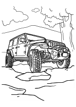 Раскраска - Внедорожники - Jeep Wrangler