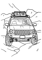 Раскраска - Внедорожники - Jeep Grand Cherokee с багажником на крыше