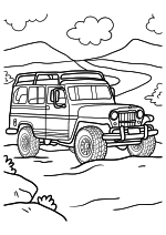 Раскраска - Внедорожники - Willys Jeep Station Wagon