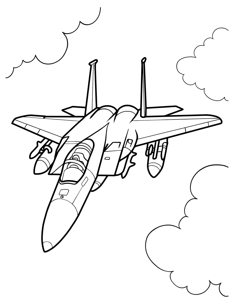 Раскраска - Военные самолёты - Самолёт McDonnell Douglas F-15 Eagle