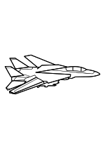 Раскраска - Военные самолёты - Простой контур истребителя
