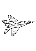 Раскраска - Военные самолёты - Простой самолёт МиГ-29