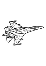 Раскраска - Военные самолёты - Российский самолёт Су-35
