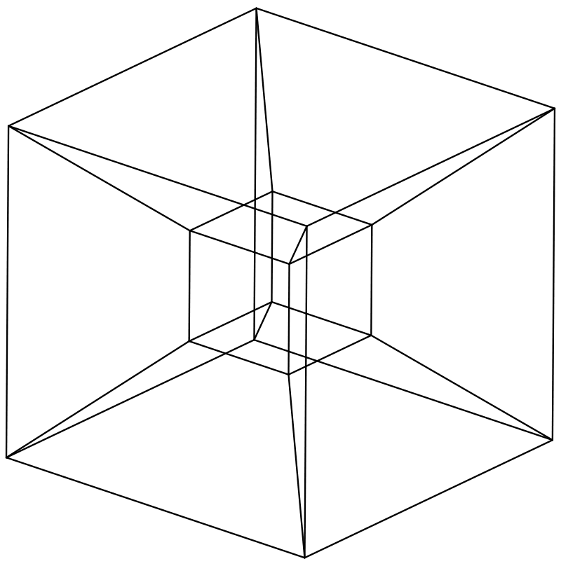 Раскраска - Математические фигуры - Диаграмма Шлегеля для тессеракта