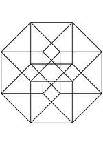 Раскраска - Математические фигуры - Ортогональная проекция гиперкуба