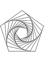 Раскраска - Математические фигуры - Пятиугольная спираль