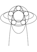 Раскраска - Математические фигуры - Касательные коники к пяти окружностям